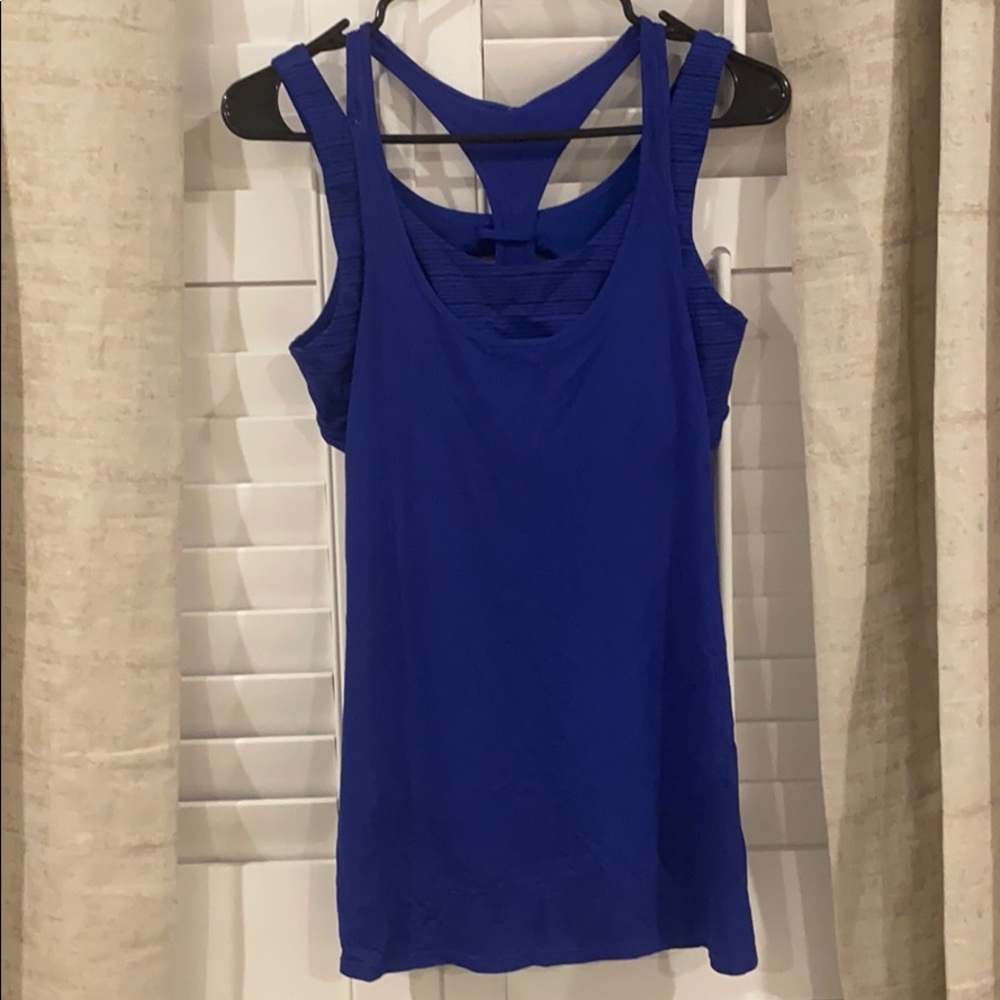 Lululemon Blue Tank Top with Built-in sports bra